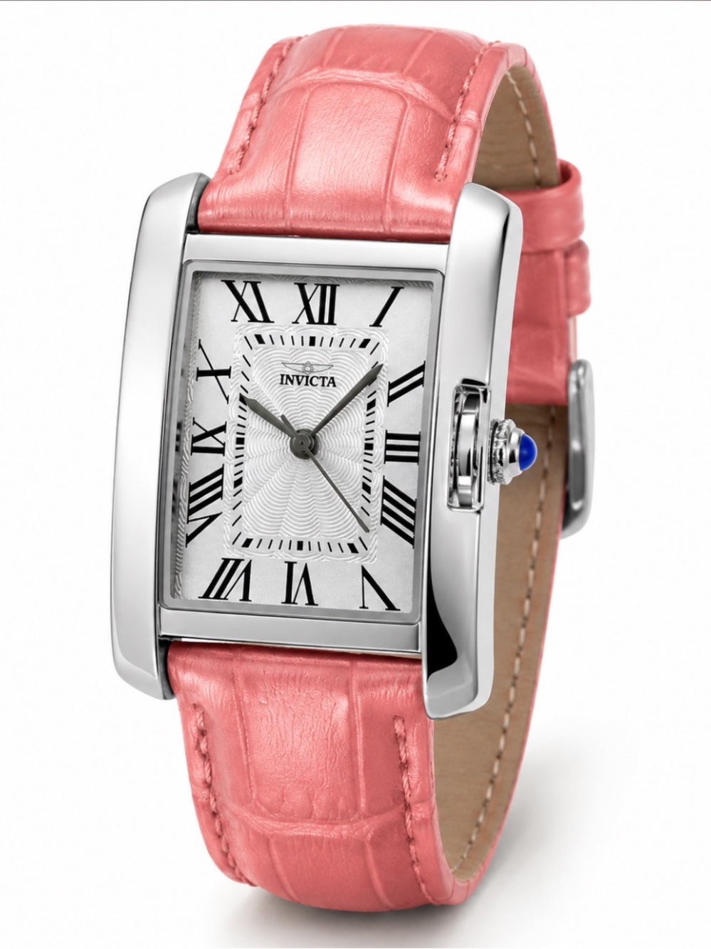 NEW Invicta Pink Leather Celestial Lady Silver Quartz Watch Statement Vintage